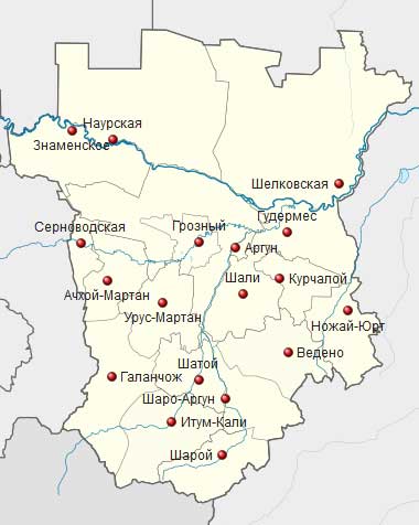 Карта: Чеченская Республика